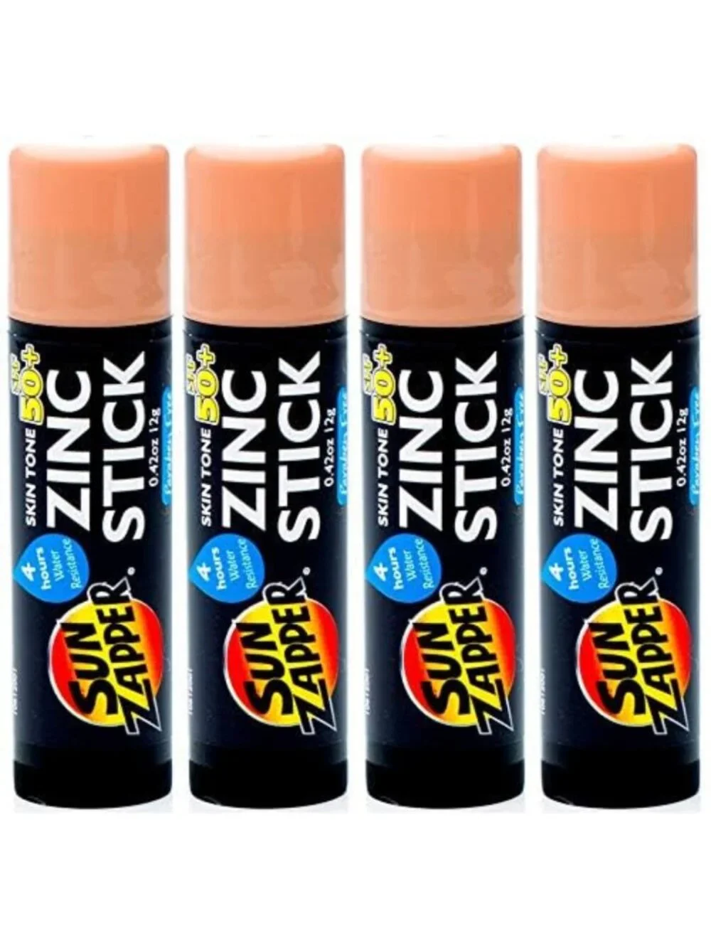 Tinted Mineral Sunscreen Sticks SPF 50+ - Water Resistant, Travel Size, 4-Pack